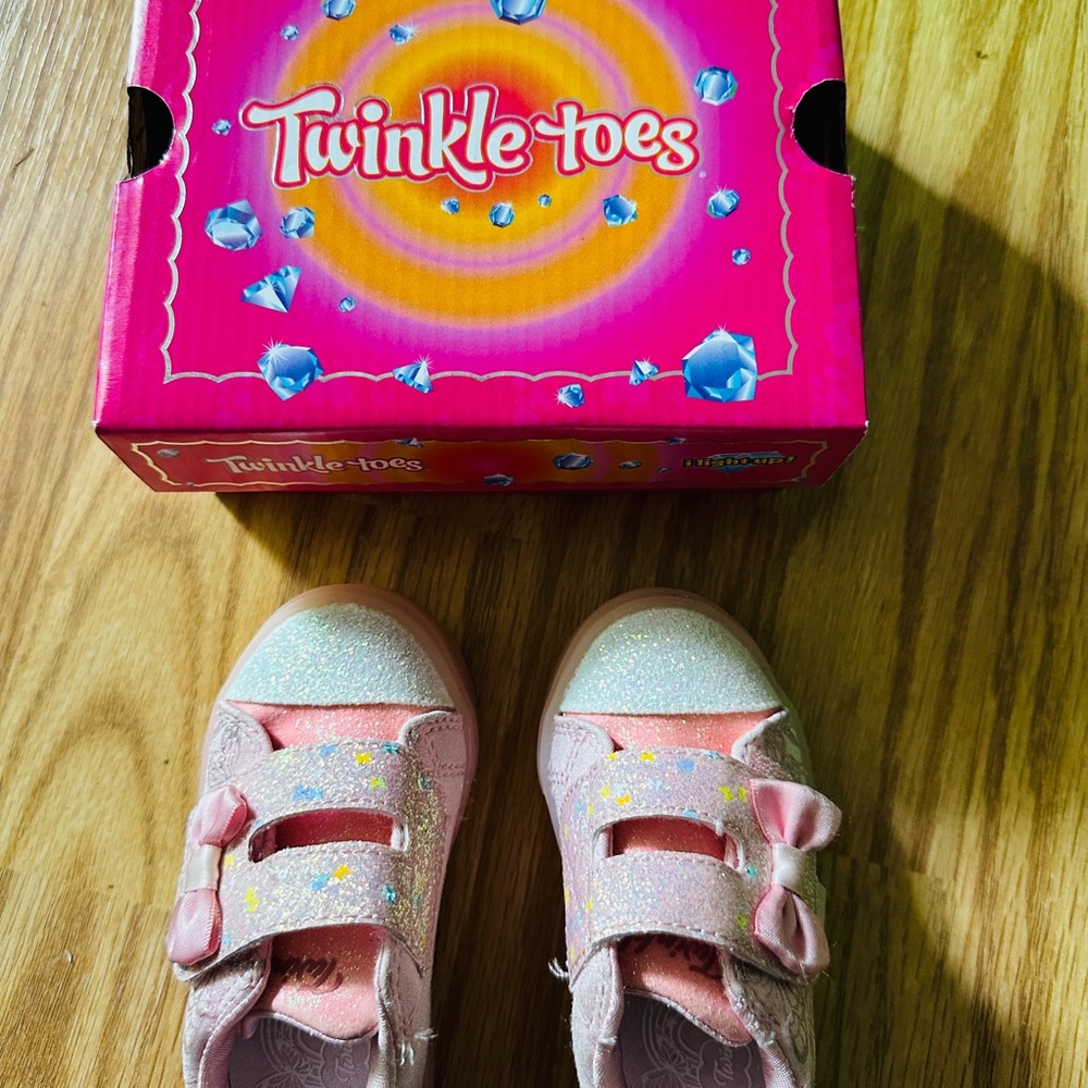 Twinkle Toes Pink Girl Glitter Kids Shoes